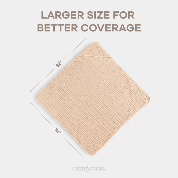 Comfy Cubs - Wholesale Hooded towel – Child & baby - Hooded Baby Towel, 6 Layer 100% Muslin Cotton by Comfy Cubs26