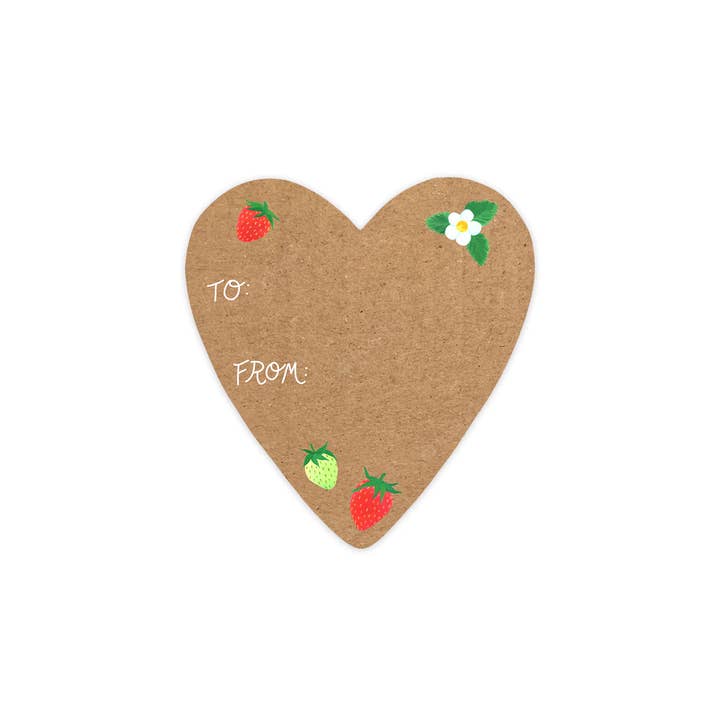 To/From Strawberries Sticker Gift Tags for wholesale by Adelfi