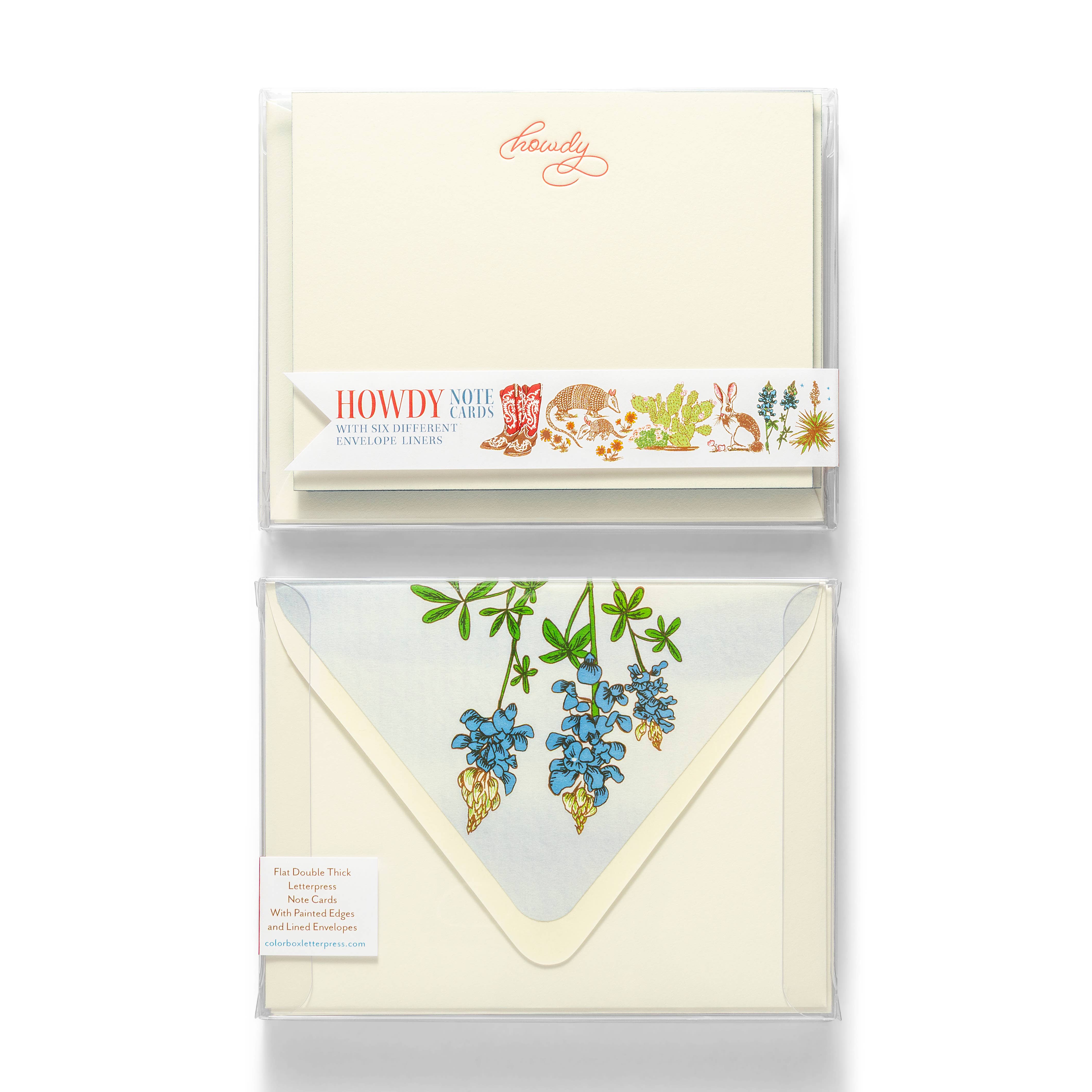 Color Box Design & Letterpress - Vendita all'ingrosso Set di cartoleria/cancelleria - Howdy | Cartoline piatte con stampa tipografica con pantaloni fantasia2