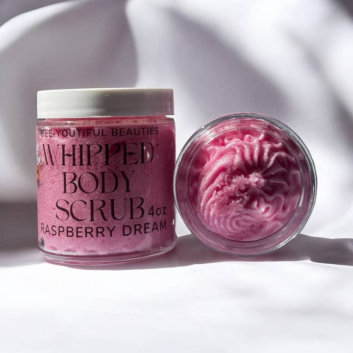 Esfoliante corporal cremoso framboesa dos sonhos por atacado de Bee-Youtiful Beauties