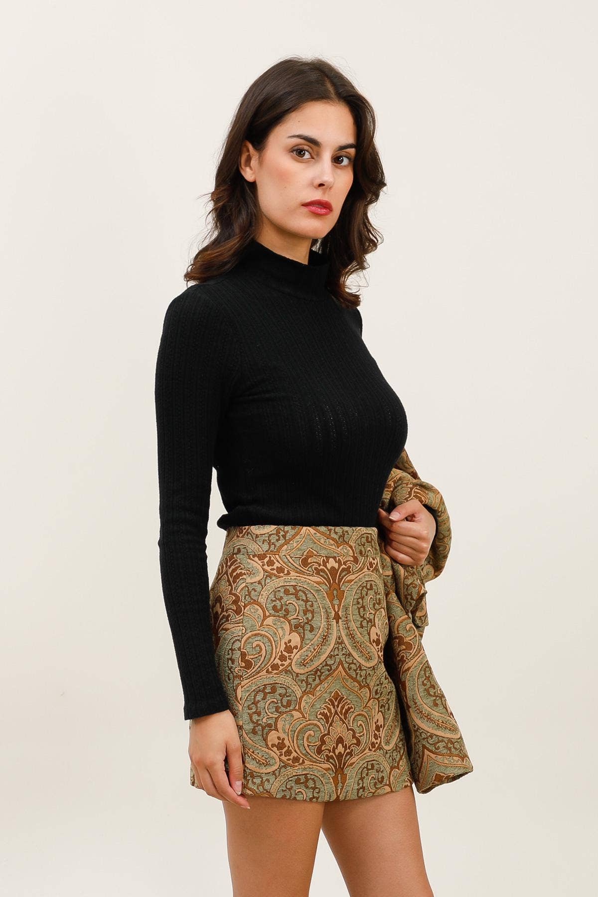 Green 5907 BROCADE SKIRT for wholesale on Faire2