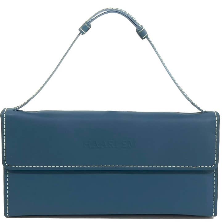 Portefeuille en cuir HAARLEM DERI 26703 pour femme, bleu pour la vente par HAARLEM