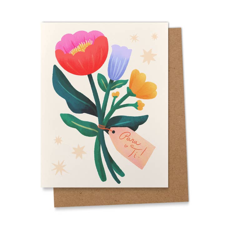 Ana Peake - Wholesale Everyday Greeting Card - Flores Para Ti - Spanish Floral Greeting Card