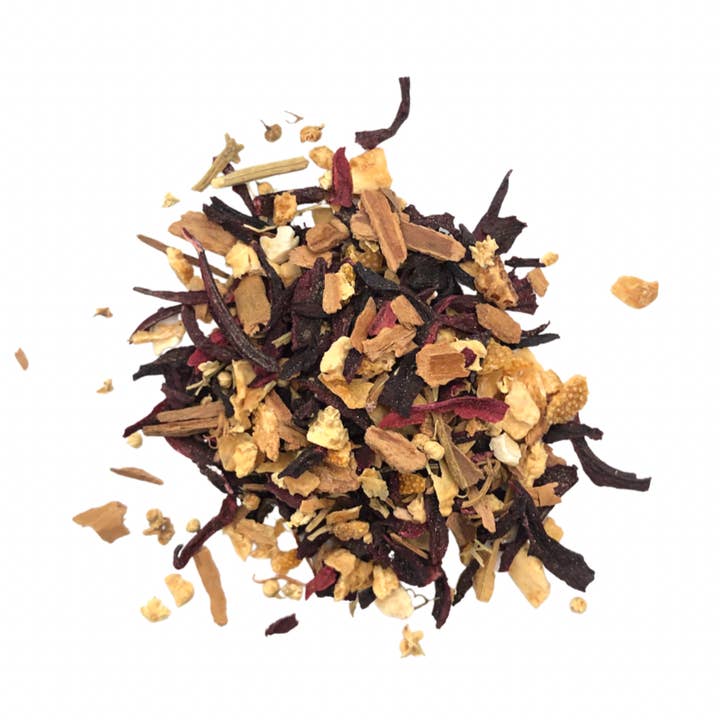 Home - Hibiscus, orange, spice. for wholesale by The Black Leaf Tea and Culture Shop