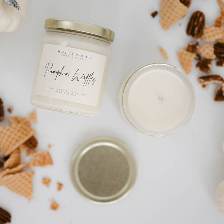 PUMPKIN WAFFLES | FALL | 8 OZ CANDLE for wholesale by HOLLOWOOD FRAGRANCE