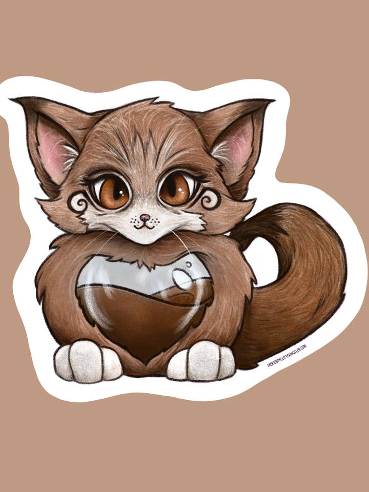 Kofēkat Faerie Fairy klistermärke | Fantasy | Söt djur för wholesale av Faeries of Glittering Glen