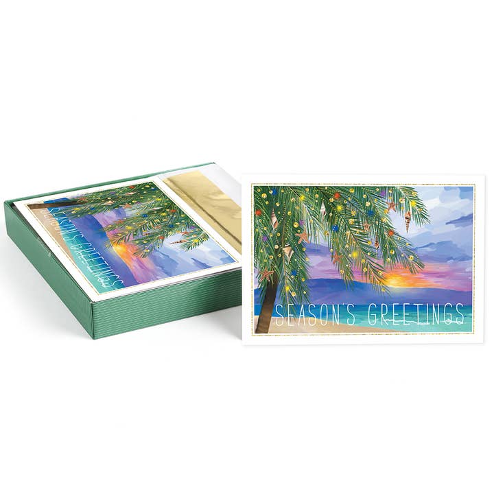 Masterpiece Studios - Wholesale Season's Greetings Card - Tropical Sunset Boxed Holiday Cards1