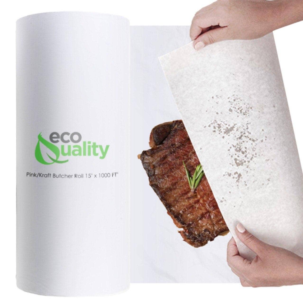 EcoQuality - Wholesale Food Storage Wrap/Bag - MG15 White Butcher Food Paper Roll 15" x 1000"0