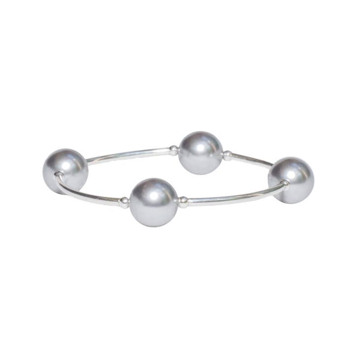 12mm Silver Pearl Blessing Bracelet for wholesale by Made as Intended