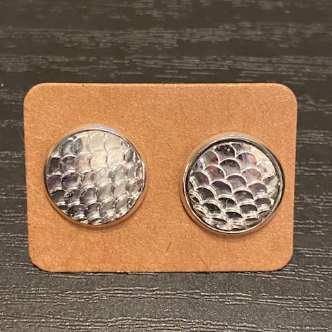 SMA Artistry Creations - Wholesale Stud/Post Earrings - 12mm Mermaid Cabochon Stud Earrings10