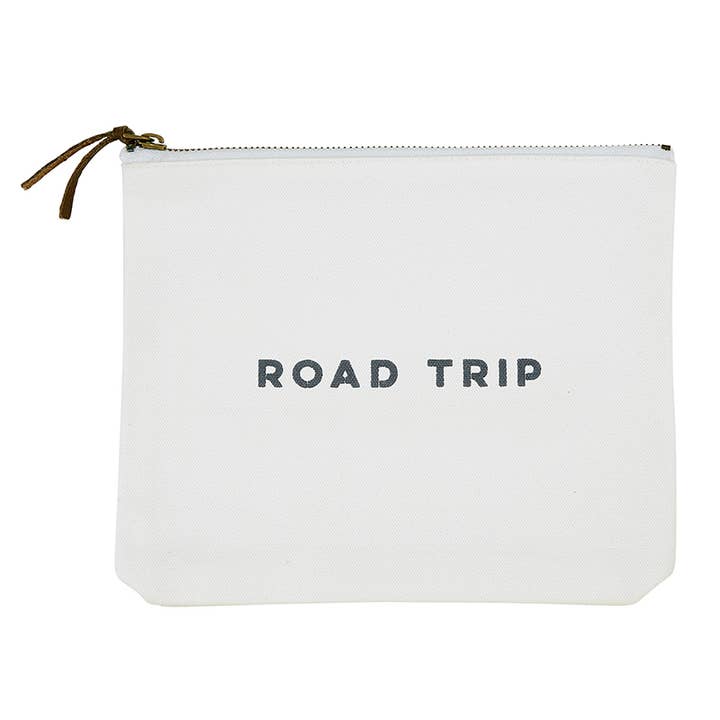 Face to Face Canvas Zip Pouch - Road Trip for wholesale by Santa Barbara Design Studio by Creative Brands