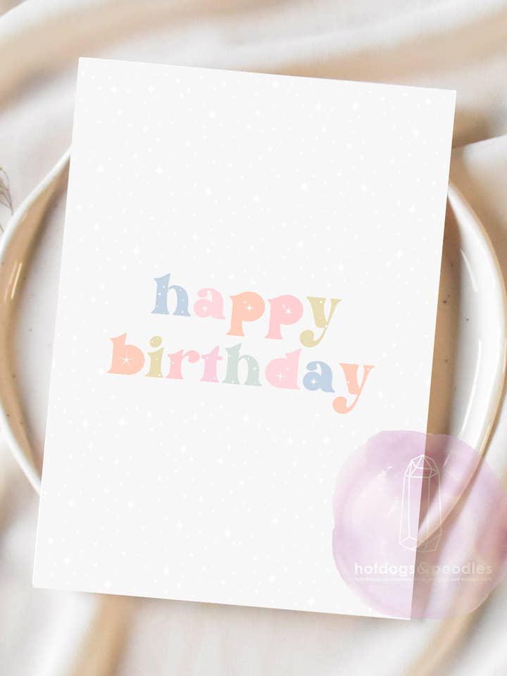 Birthday Card // Happy Birthday for wholesale by Hotdogs & Poodles Accessories