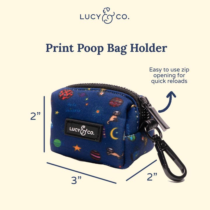 Lucy & Co. – wholesale Pet poo bag dispenser – Space Doodle Poop Bag Holder2
