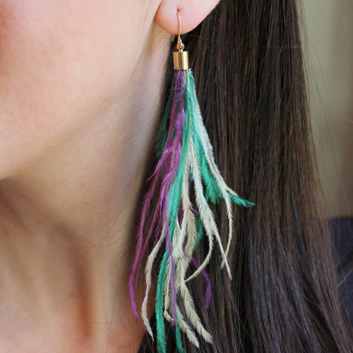 Mardi Gras Boucles d'oreilles, Mardi Gras Bijoux, Boucles d'oreilles plu pour la vente par Laalee Jewelry