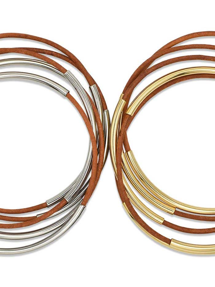 Honey - Stackable Leather Skinny Bangles for wholesale by MOO-YOUNG