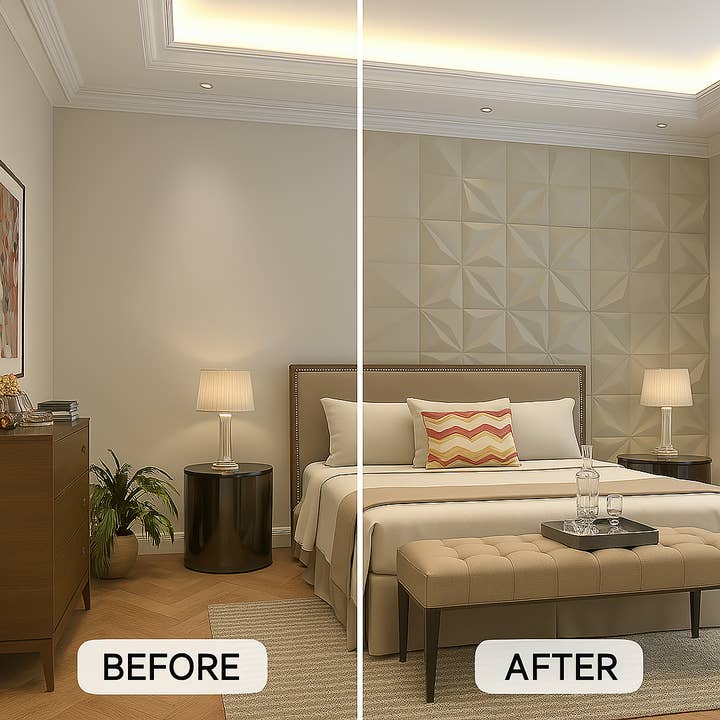 ENER-J – wholesale Decorative panel – Artistic 3D Geometric Relief PU Leather Wall Panels4