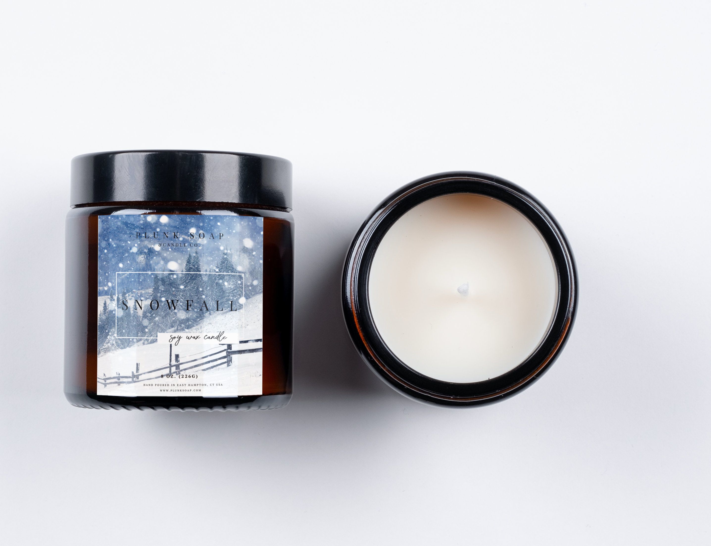 Plunk Soap and Candle Company – Engroshandel Glaslys – Snefald Duftende Soy Candle1