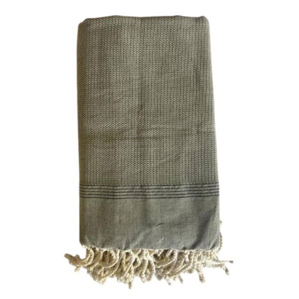 SoBeach - Wholesale Throw Blanket - Double fouta towel Natté khaki 2x2m0
