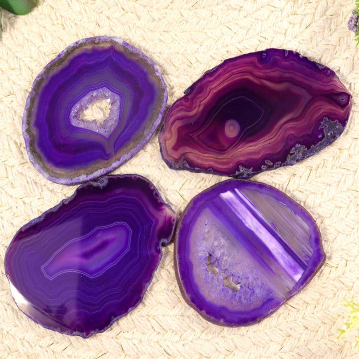 Purple Agate Slice (Small) for wholesale by Natures Artifacts Inc