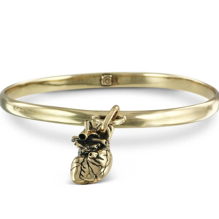 Anatomical Heart Bangle - Bronze for wholesale by Lost Apostle