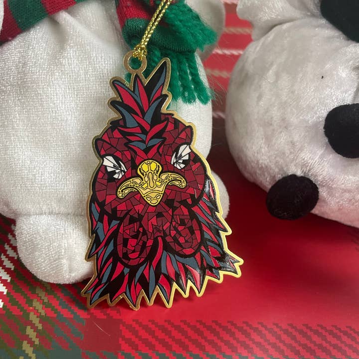 Ornamento di Natale dorato a forma di gallo del South Carolina Mosaic Rooster Farm per la vendita all'ingrosso da parte di Rybo Shop