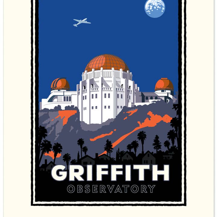 Landmark CA | Griffith-Park-Observatorium am Berghang für den Großhandel von Legendary Landmark Art Prints