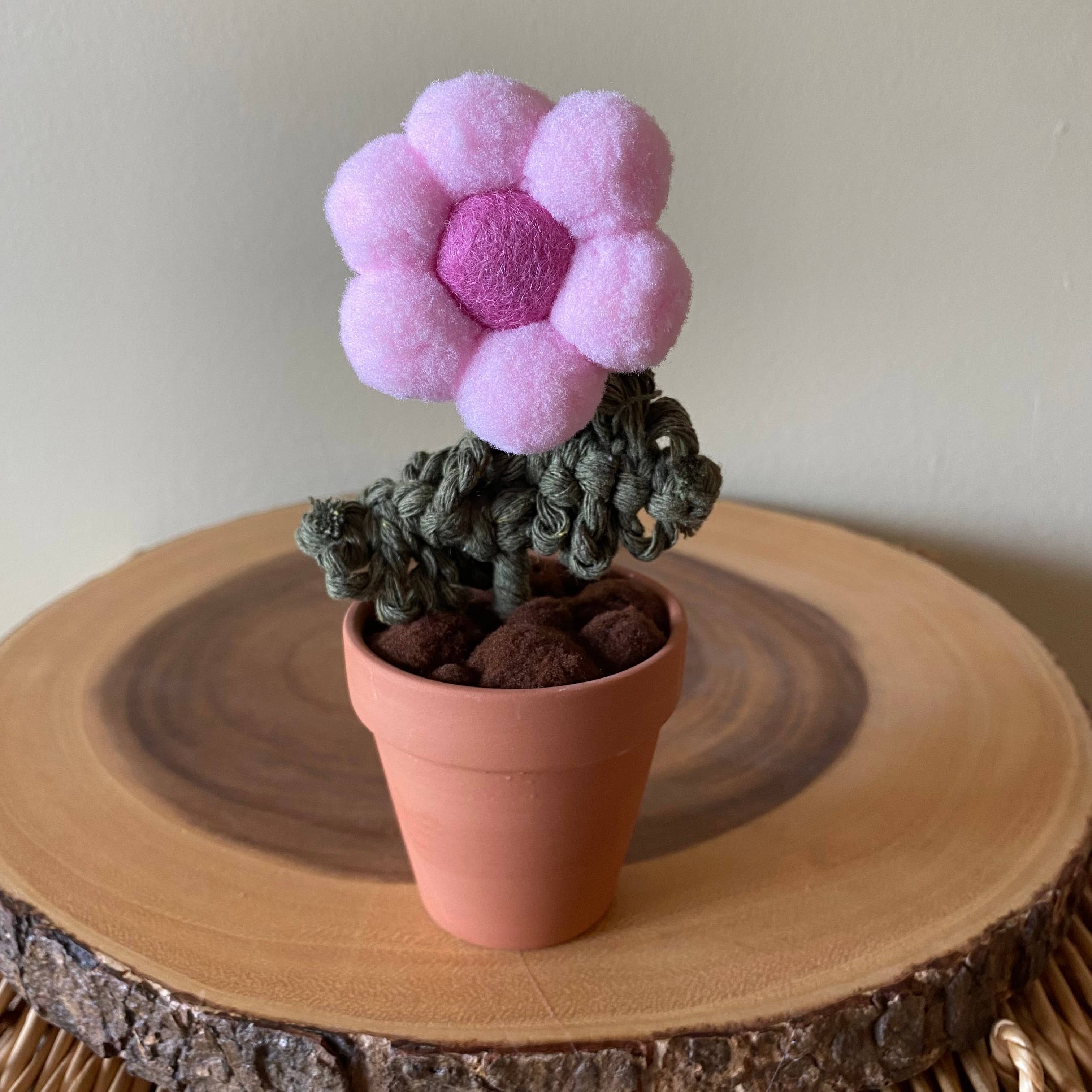 ForgetBKnot - Wholesale Artificial Flowers - Pompom, Felt and Macrame Forever Fibre Flower - Single 4