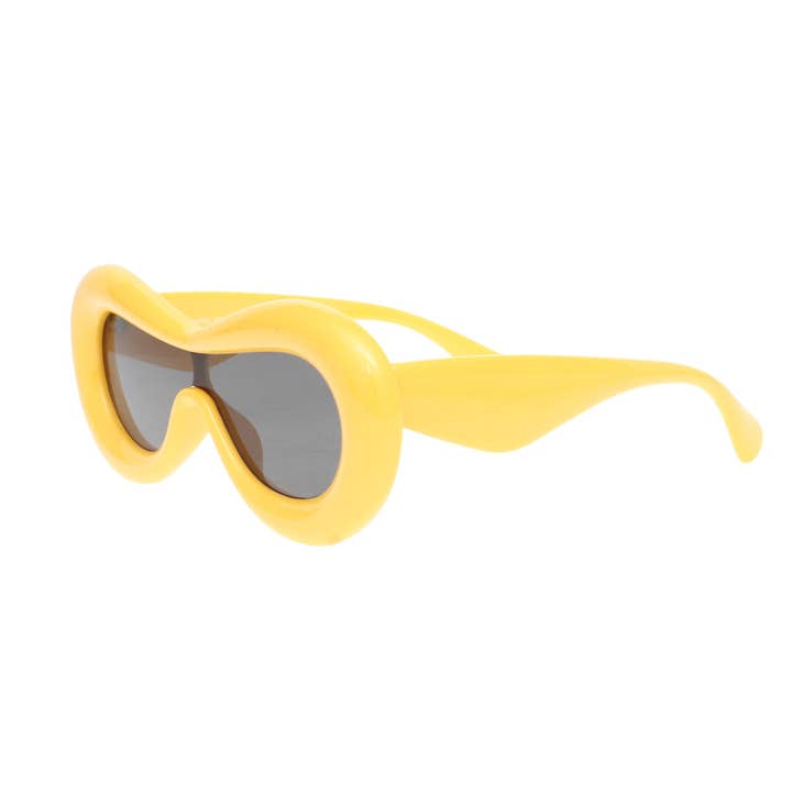 Giallo Occhiali da sole con montatura gialla imbottita visiera per donna in vendita all'ingrosso su Faire