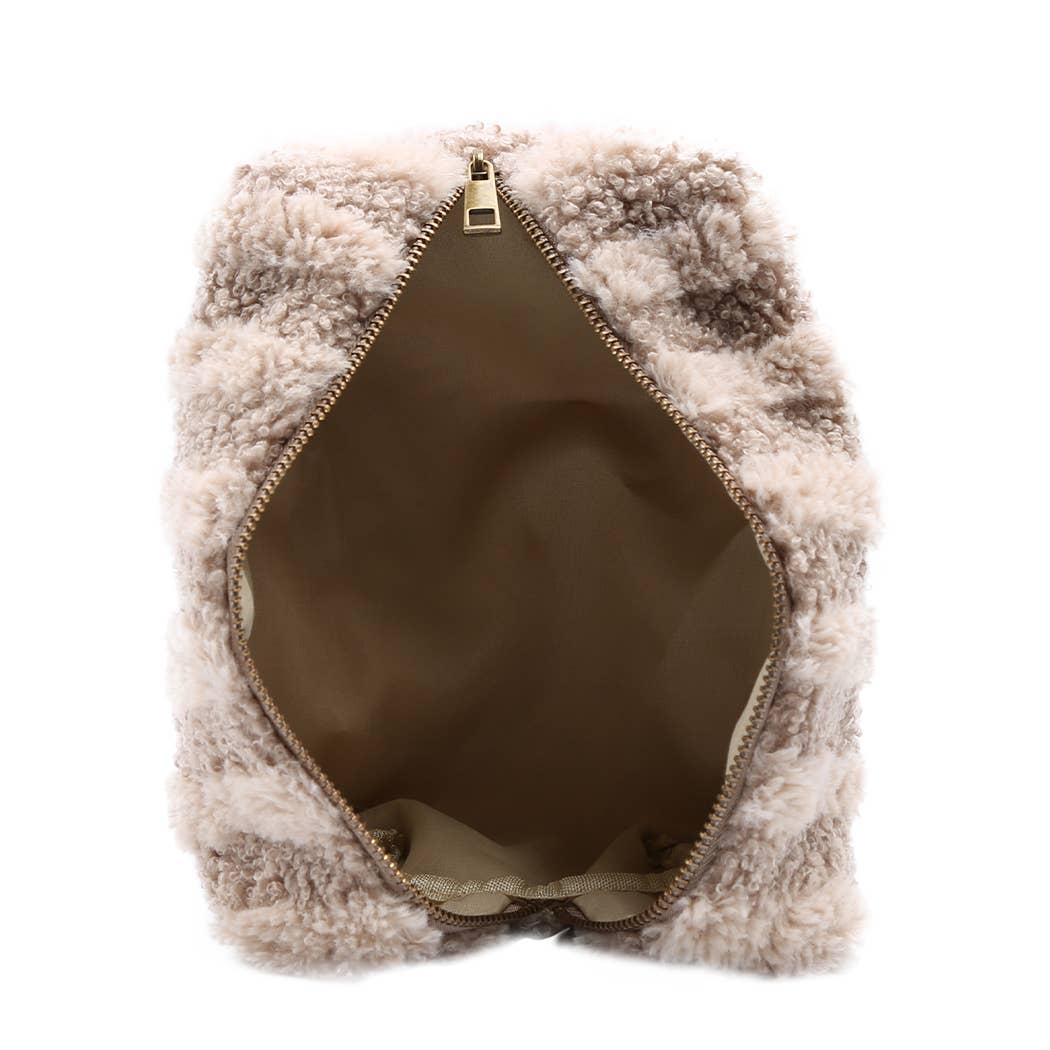 Fashion City - Wholesale Pouch - Women's - Stripe Pattern Sherpa Travel Pouch16