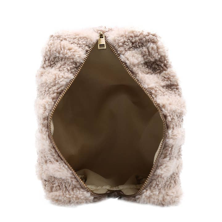 Fashion City - Wholesale Pouch - Women's - Stripe Pattern Sherpa Travel Pouch16