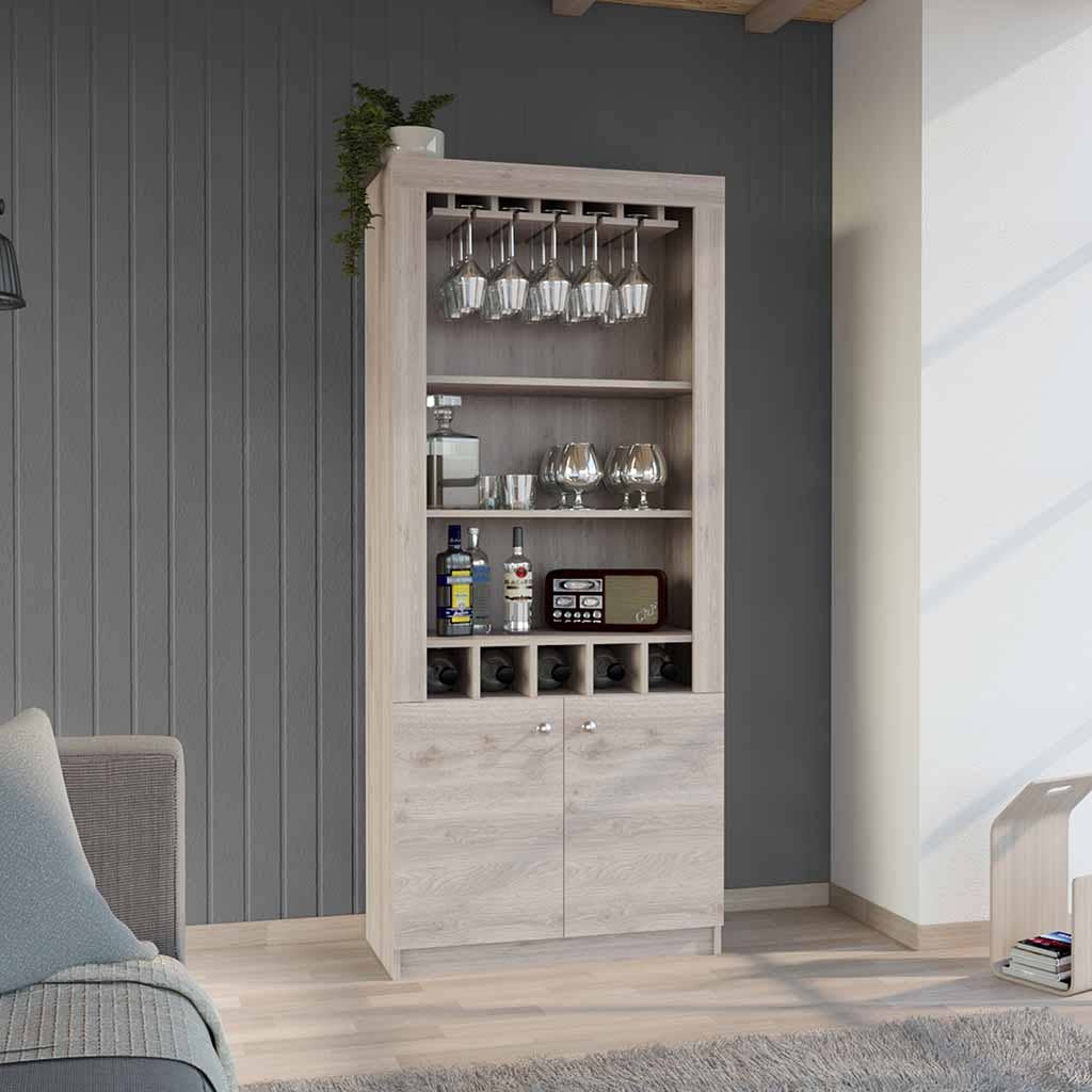 TUHOME FURNITURE - Wholesale Cabinet - Montenegro Bar Cabinet, Double Door Cabinet, Five Cubbies1