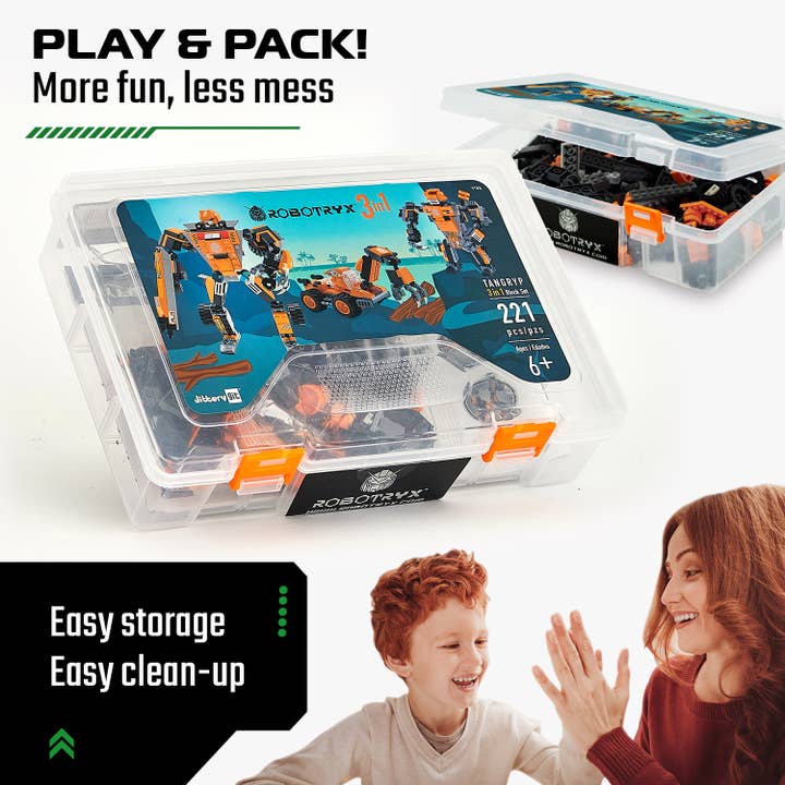 JitteryGit - Wholesale Building Set - Kids - 3-in-1 Toy Building Set (221 Pc) Robotryx Tangryp