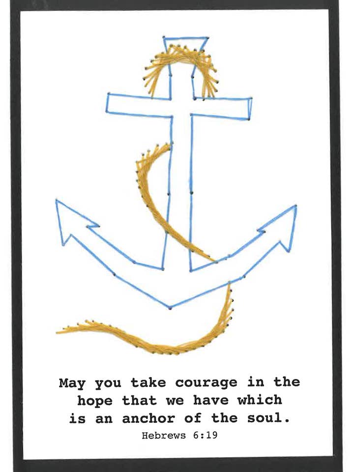 Anchor- Hand Stitched Greeting Card for wholesale by Woven Dignity