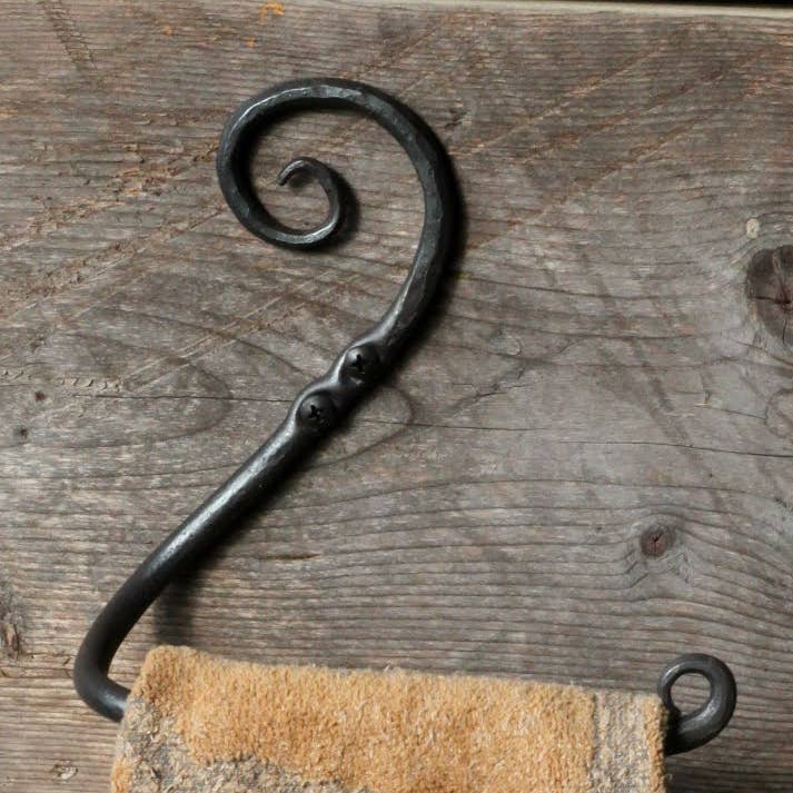 Hand Towel Rack - Curly for wholesale by Wicks Forge