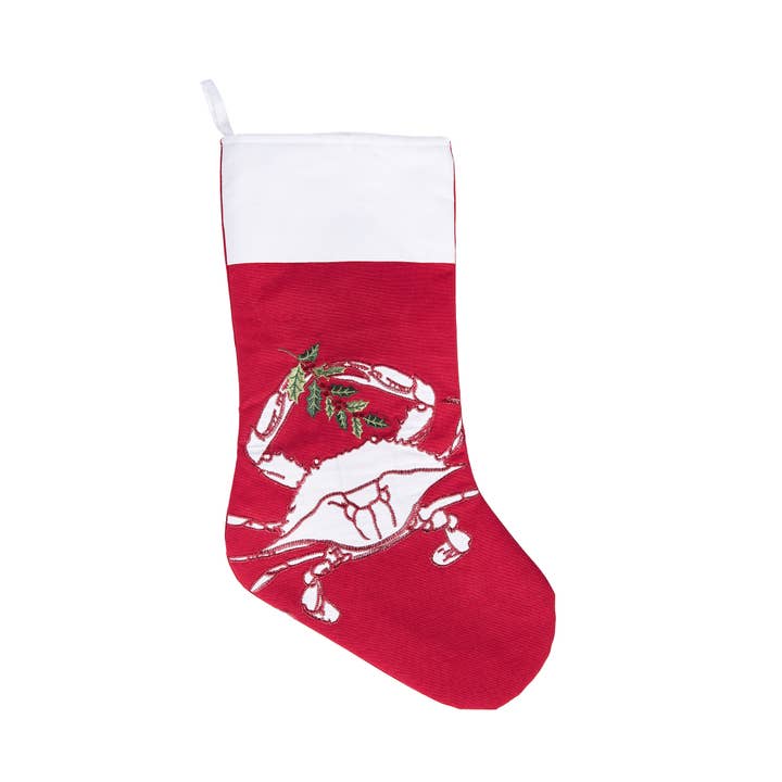 Christmas Crab Coastal Stocking for wholesale by C&F Home