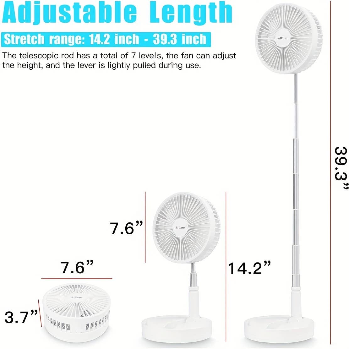 Shop Celino - Wholesale Electric Fan - Adjustable Height Rechargeable Fan with 4 Speed Settings8