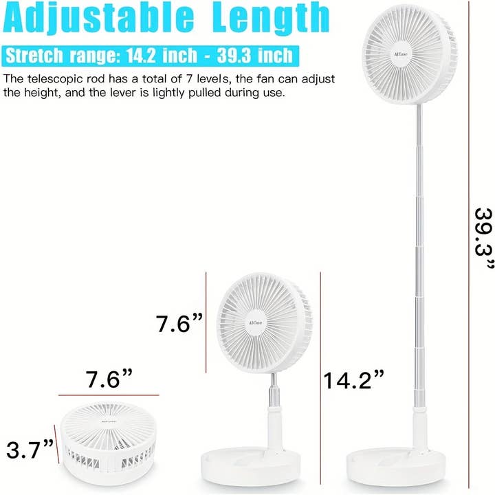 Shop Celino - Wholesale Electric Fan - Adjustable Height Rechargeable Fan with 4 Speed Settings8