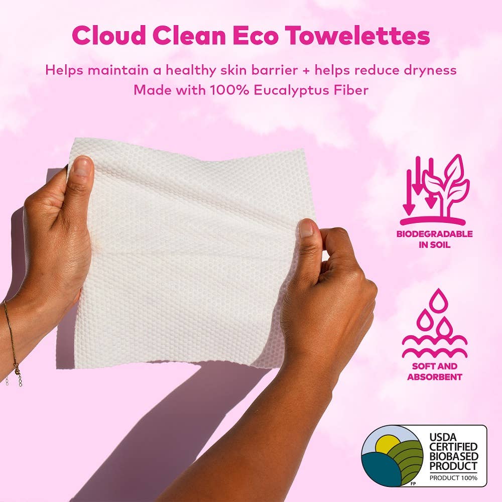 The Original MakeUp Eraser - Wholesale Face & Body Wipes - Cloud Clean Eco Towelettes, Certified 100% USDA Biobased10