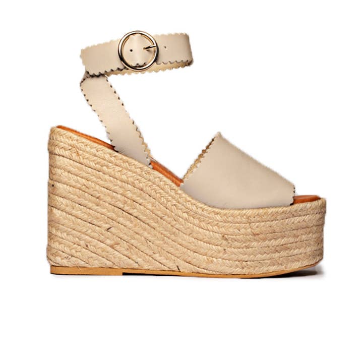 Cala Gració Ostra wedge sandals for wholesale by Ibiza's Heritage