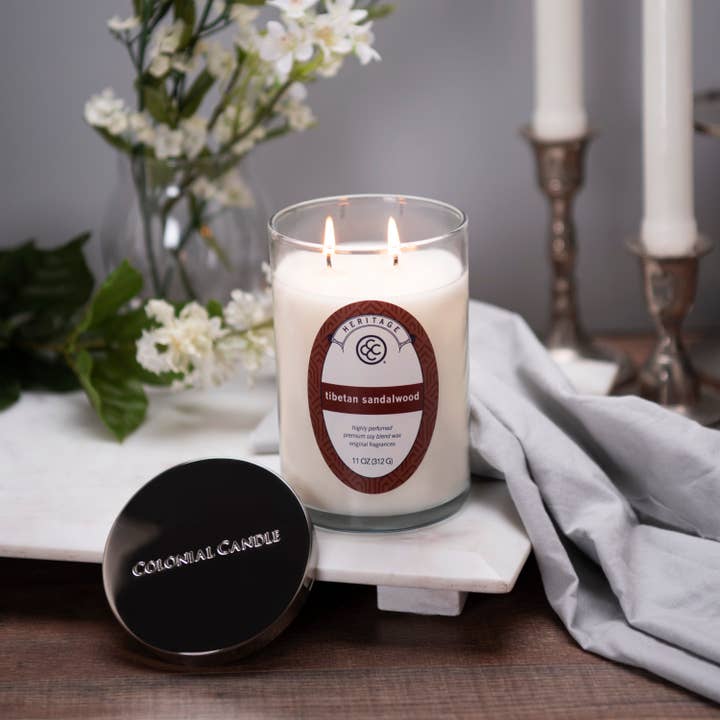 MVP Group International INC - Wholesale Jar/Filled Candle - Heritage Cylinder Tibetan Sandalwood, 2 Wick, 11 oz1