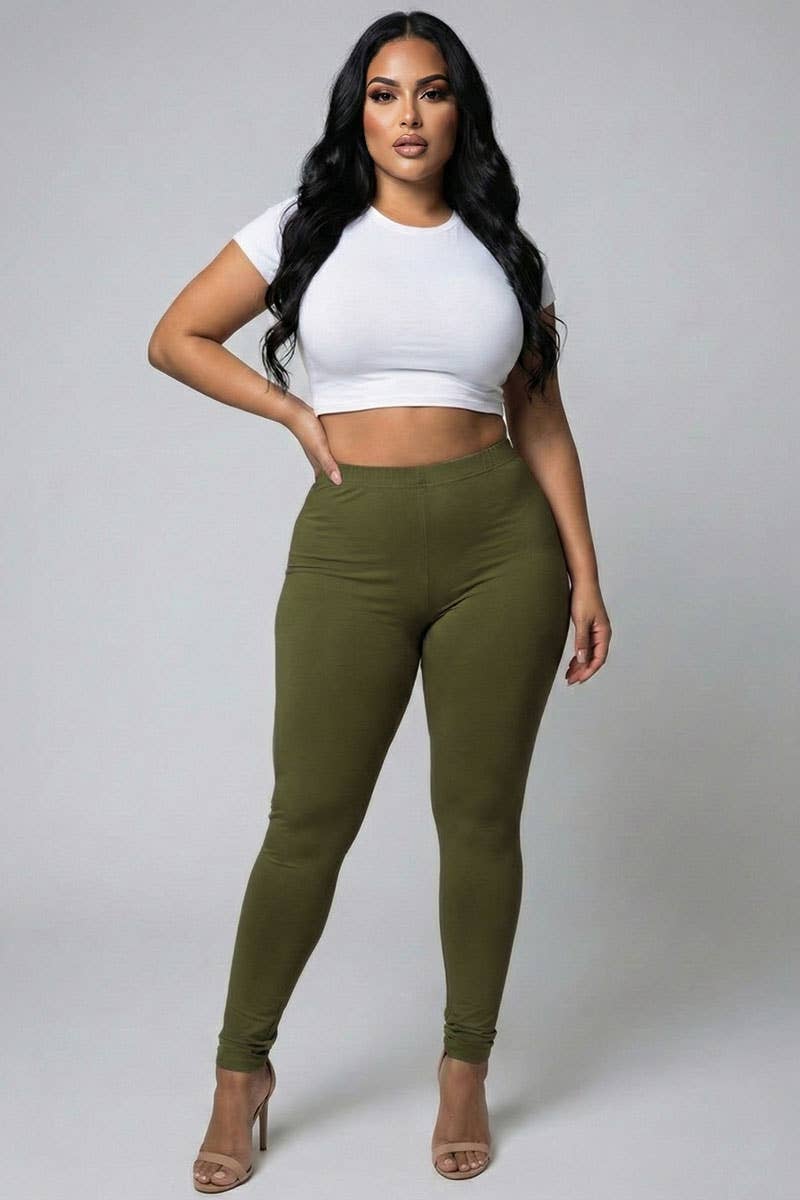 CAPELLA APPAREL - Wholesale Athletic/Lounge Leggings - Women's - Plus Basic Solid Leggings12