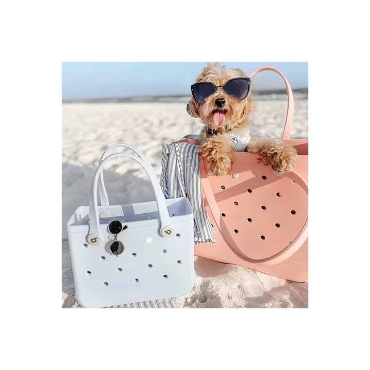 Paperdoll - Wholesale Tote Bag - Women's - Summer Rubber Tote Solid Color Jelly Beach Bags