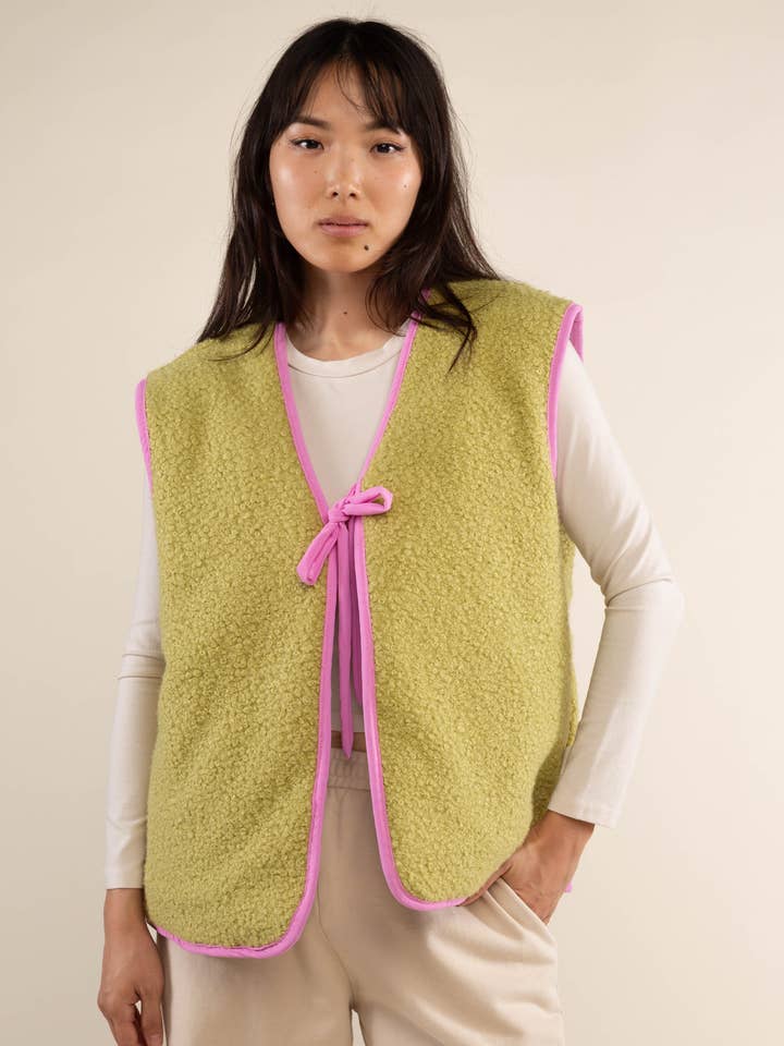 Guava Nubi Quilted Vest - Plus Size for wholesale on Faire