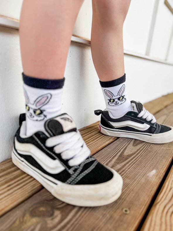 Kickin it up Socks - Wholesale Socks - Kids - Rad Bunny with Pink Bunny Foot3