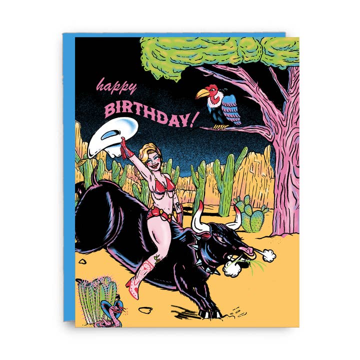 Happy Birthday Cowgirl Card for wholesale by HanFran