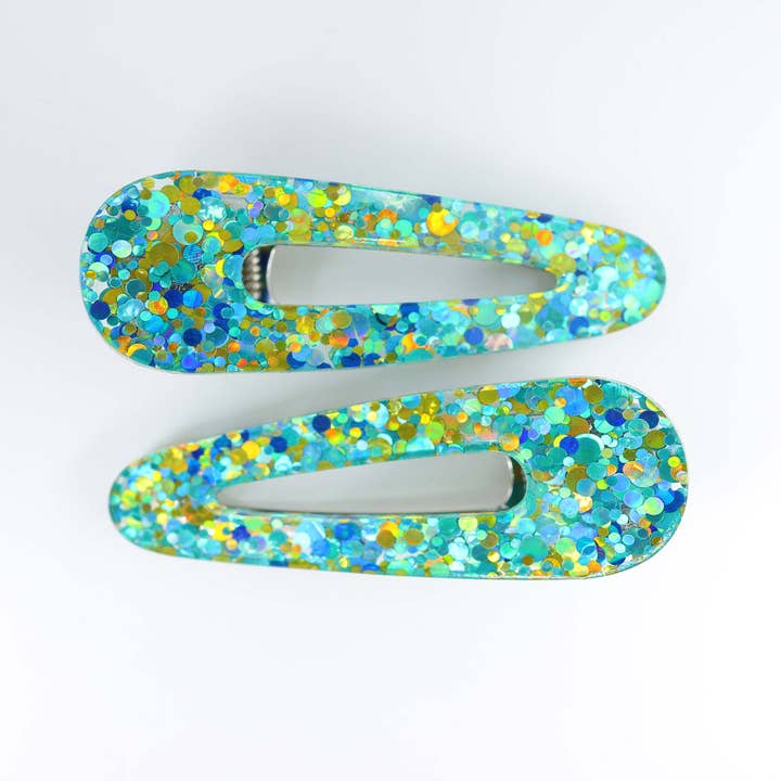 Verdant Moon - Wholesale Hair Clip - Women's - Glitter Hair Clips — Pink, Champagne, Lime Green, Teal, Blue, Black/Pink, Magenta3