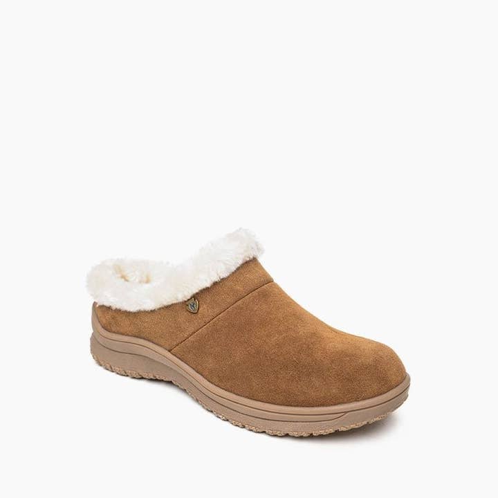 Minnetonka - Wholesale Slippers - Women's - Women's Emerson Water Resitant Suede Cozy Lined Clog Shoe5