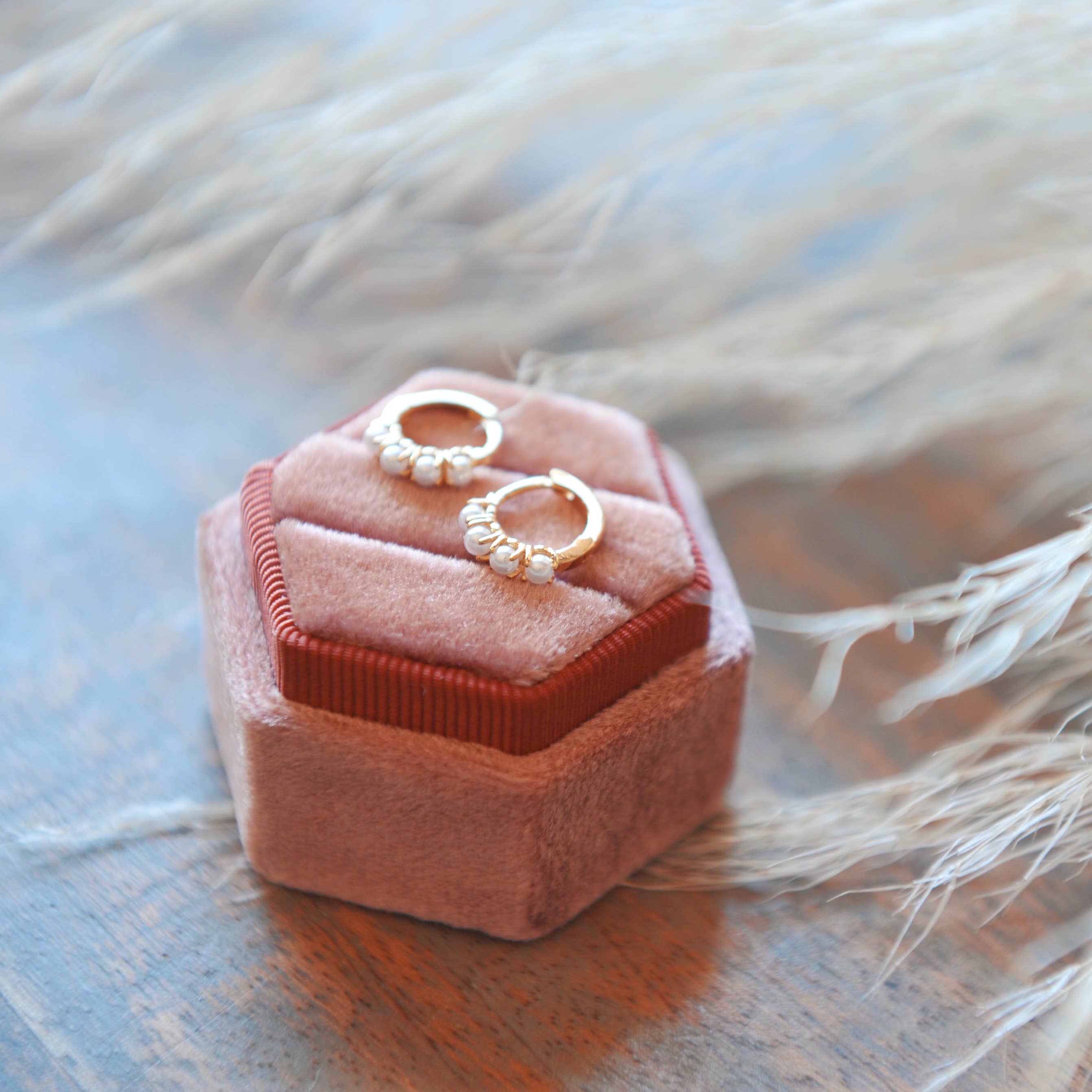 Oh So Lovely - Wholesale Huggie earrings - Pearl Huggie Hoops5