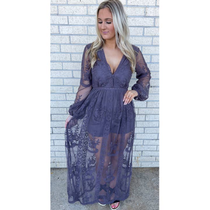 Hannah Tan Mocha Lace Dress for wholesale by Gabriel Clothing Co