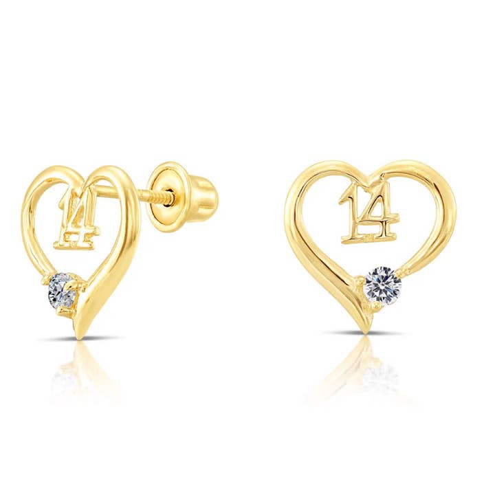Boucles d'oreilles à tige en or jaune 10 carats pour la vente par Paris Jewelry